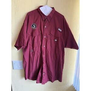 Columbia PFG Vented Fishing Shirt Men’s XL Maroon Short Sleeve Florida State